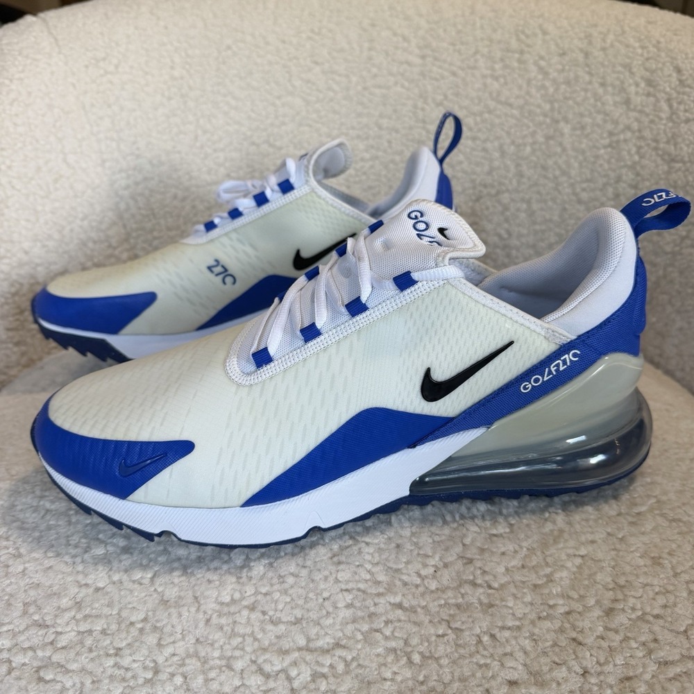 Nike Air Max 270 G Golf Shoes White Blue CK6483-106 Men's Size 13 Spikeless
